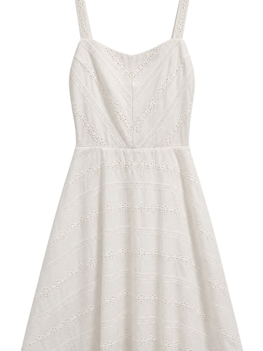 Three Pink Hearts White Eyelet Embroidered Dress Size M